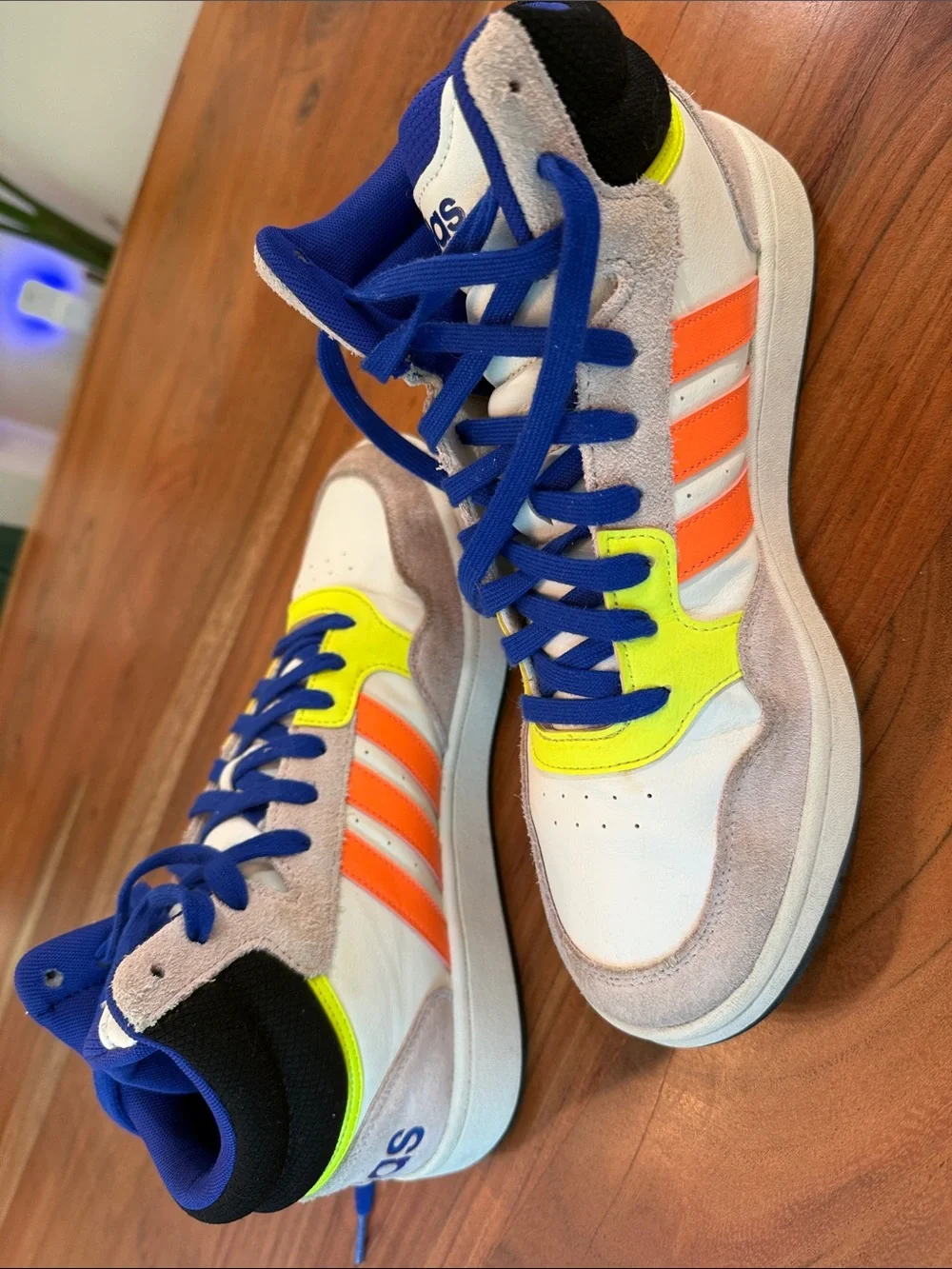 Adidas Hoops 3.0 Screaming Orange and Yellow. Men’s size 9.5. HQ6248